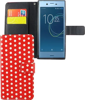 Produktbild von Handyhülle Tasche für Handy Sony Xperia XZs Polka Dot Rot