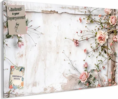 Produktbild von Magnettafel 60x40cm magnetisch & beschreibbar Metall-Board - Rosenblüten Eleganz
