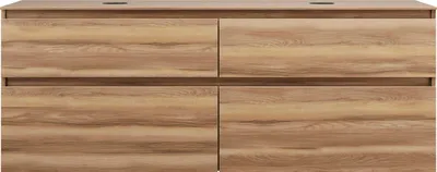 Produktbild von burgbad Lin20 Waschtischunterschrank inklusive Konsolenplatte, 2 Beckenausschnitte, 4 Auszüge, 1602x487x611mm, SGIH160F5357
