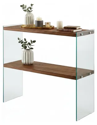 Produktbild von Konsolentisch Agena, Tisch, Eingangskonsole, Regal, 90x30 h80 cm, Nussbaum
