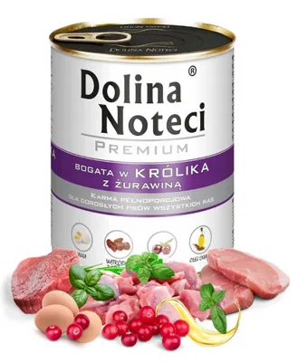 Obrázek produktu pro Dolina Noteci 5902921300052, Dospělý jedinec, Jakékoli plemeno, Hovězí, Brusinka, Vepřové, Králík, 800 g