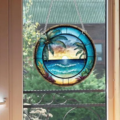 Produktbild von Doppelseitige Acryl Wandbeschläger - Dekorative Küstenwandschmuck - Ø 30 cm