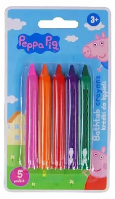 Zdjęcie produktu dla Kredki świecowe Peppa Pig do kąpieli 5 kolorów blister