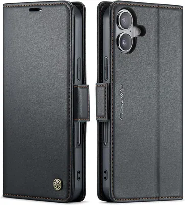 Produktbild von iPhone 17 Hülle - CaseMe 023 Wallet Klapphülle - Schwarz