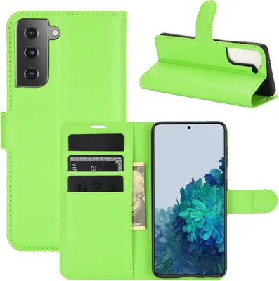 Produktbild von König Design Hülle kompatibel mit Samsung Galaxy S21 Kunstleder Handyhülle - Handy Case Grün