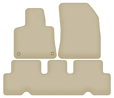 Immagine prodotto di Tappetini in velluto PREMIUM beige compatibili con Citroen C4 Grand Spacetourer (2013-2021, 5 posti) – con fissaggi – su misura