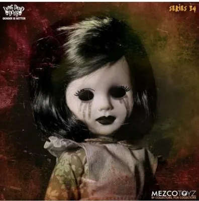 Imagen del producto de MEZCO LIVING DEAD DOLLS, Serie 32: Figura de acción de la bruja "Black Cat", género terror, producto nuevo. Mezco