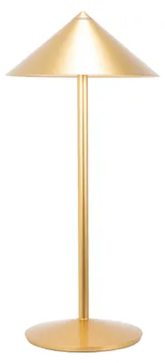 Produktbild von Zafferano Wiederaufladbare LED-Tischleuchte Pina L Schreibtisch - 6 W, IP65, Touch-Dimmer, Magnetkopf, modernes Design für drinnen und draußen - Gold
