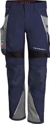 Obrázek produktu pro Kalhoty Qualitex – pracovní kalhoty IRON pro muže – cargo kalhoty, outdoorové kalhoty – kalhoty pro muže – barva: námořnická modrá/šedá – pánské: 106