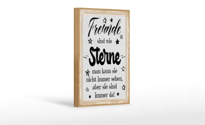 Produktbild von Holzschild Spruch 12x18 cm Freunde sind wie Sterne sie sind immer da Schild