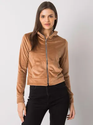 Immagine prodotto di Rue Paris Felpa donna con zip Belare camel L/XL