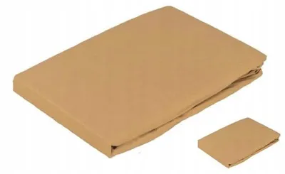 Obrázek produktu pro Textom, prostěradlo s gumou, 100% bavlněný satén, barva béžová, rozměr 200x220 cm