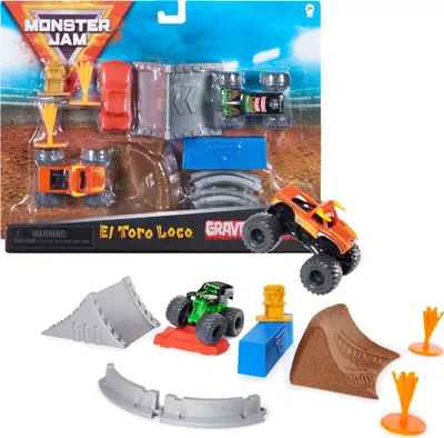 Immagine prodotto di Monster Jam El Toro Loco Grave Digger kit acrobatico monster truck