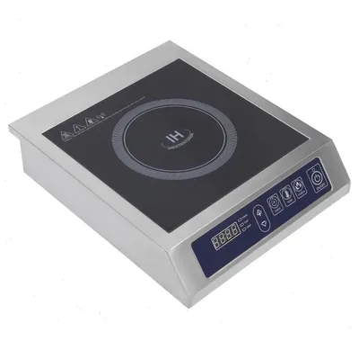 Produktbild von Induktionskochfeld - Einzelkochplatte 3500W 220V - 11 Leistungsstufen mit Timer - Edelstahlgehäuse mit Glaskeramik - Silber