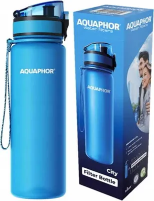 Zdjęcie produktu dla Butelka filtrująca AQUAPHOR + 1 wkład filtrujący do wody 0,8 L niebieska