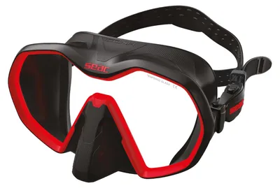 SEAC-Icona-Einglas-Tauchmaske-schwarz-rot