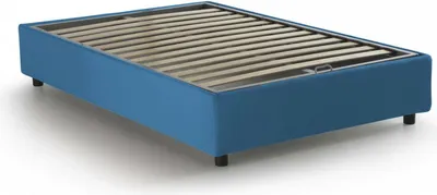 Produktbild von Doppelbett Elisa, Containerbett mit Stoffbespannung, 100%  Italy, Frontöffnung, passend für Matratze 160x190 cm, Blau