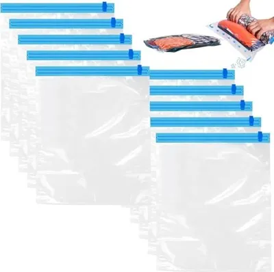 Produktbild von Vakuumbeutel Reisen 10 Stück Komprimierung 40 x 60 cm wiederverwendbar ohne sauberere Kleidung Decken Koffer -Rucksack