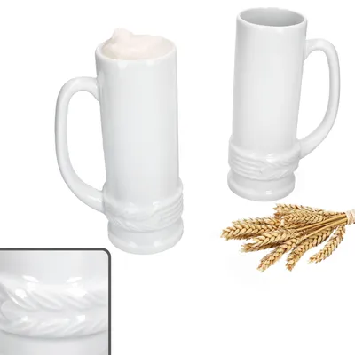 Zdjęcie produktu dla zestaw 2 kufli honorowych z uchwytem 0.5L 2 osoby biały kufel do piwa kufel do piwa ceramiczny