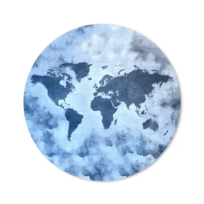 Produktbild von MuchoWow® Mauspad Mousepad Weltkarte - Blau - Farbe 50x50 cm - Mousepads - Maus Mat - Pad - Mausunterlage - Vinyl