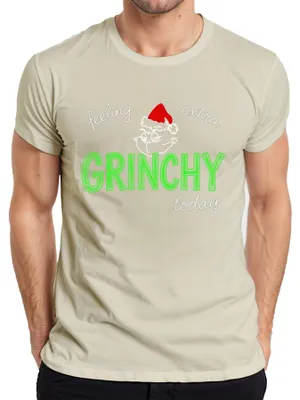 Zdjęcie produktu dla dziś świąteczny Grinch śmieszna sarkastyczna koszulka męska, natura, M