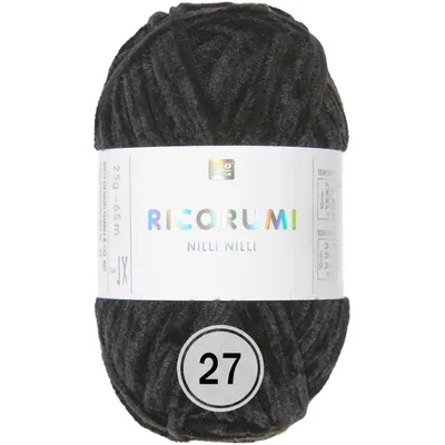 Produktbild von Rico Design Ricorumi Nilli Nilli (25g/65m) weiches Chenillegarn 27 schwarz