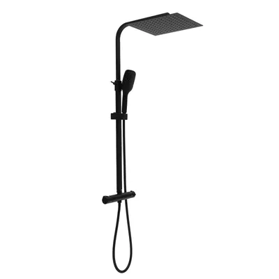 Obrázek produktu pro Sprchový systém s termostatem Sprchová souprava (sprchová armatura s termostatem, dešťová sprcha 30 cm, ruční sprcha se 3 druhy proudů) Rainforest sprcha Kompletní pro sprchu Černá