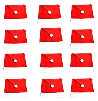 Immagine prodotto di 12 copri-sedie a forma di cappello di Babbo Natale per decorazioni festive
