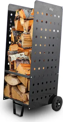 Produktbild von Bituxx Kaminholz Wagen Karre Transportkarre Holzwagen Holzkorb Kaminwagen Brennholzwagen für Holz bis 100 Kg MS-18991