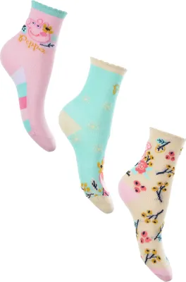 Produktbild von Peppa Wutz Pig Kinder Mädchen Socken 3 Paar Strümpfe, Größe:31/34