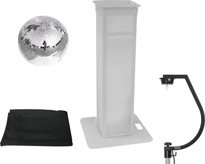 Obrázok produktu pre EUROLITE Set Spiegelkugel 30cm mit Stage Stand variabel + Cover schwarz (20000714)
