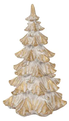 Image de Décoration de Noël Countryfield, style vintage, en polystone doré, aspect naturel