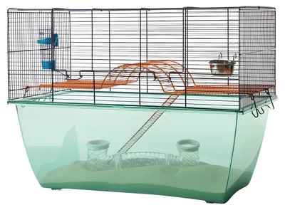 Produktbild von Nobby 20519, Käfig, Hamster, Maus, Schwarz, Blau, Metall, 700 mm, 370 mm
