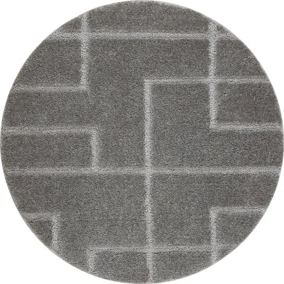 Produktbild von Badteppich SUPREME Kreis LINES, Linien, rutschfest, weich – grau Grau rotondo 67 cm