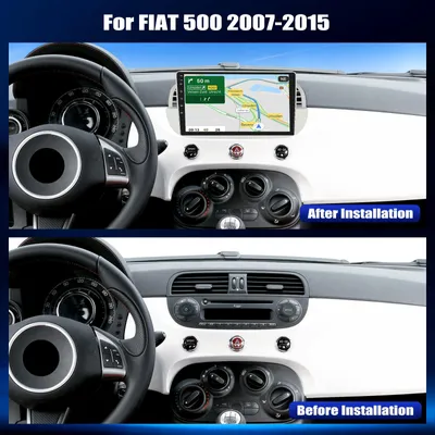 Obrázek produktu pro Autorádio s 9palcovým dotykovým displejem – CarPlay, Android Auto, 64 GB paměti, Bluetooth, Wi-Fi – pro Fiat 500 (2007-2015)