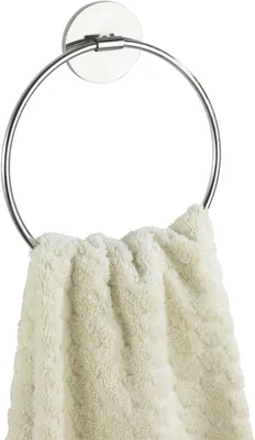 Produktbild von WENKO Wand Handtuch Halter ohne bohren Ring Stange Bad Gäste WC Küchen Badetuch