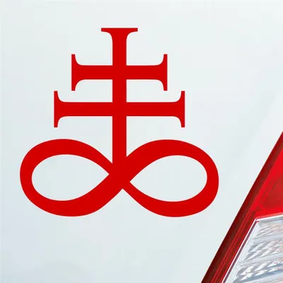 Produktbild von Auto Aufkleber Church of Satan Kirche Satans Zeichen 10x10 cm Rot Sticker Heckscheibenaufkleber