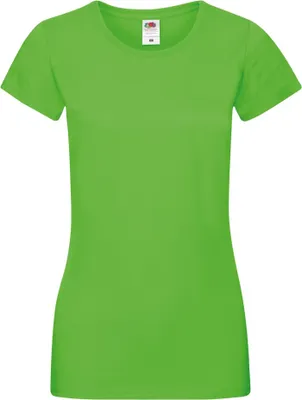 Produktbild von Fruit Of The Loom Damen Lady-Fit Sofspun T-Shirt, Kurzarm, Rundhalsausschnitt RW3302 (XS) (Limette)