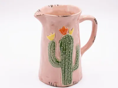 Produktbild von Krug Wasserkrug / Milchkrug 1 Liter rosa Landhausstil