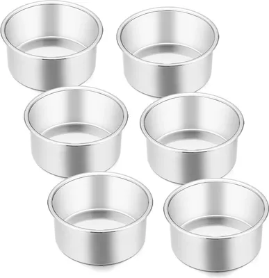 Productafbeelding van Kleine Cake Pan - Mini Bakblik - Individuele Desserts - Vaatwasmachinebestendig - Set van 6 - Metaal