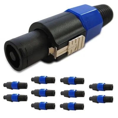 Produktbild von 10x PA Lautsprecherstecker 4-Polig Boxenstecker Knickschutz Speakon®Kompatibel