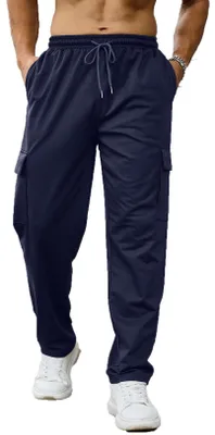Image de Pantalon de jogging pour hommes avec poches cargo - Pantalon de sport décontracté