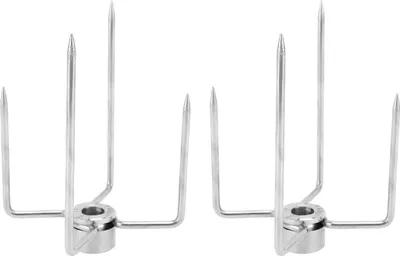 Zdjęcie produktu dla Widelec do rożna 4 pazury 304 Stal nierdzewna Galwanizowany grill do rożna Widelec do mięsa do rożna 0,4 cala 2 szt