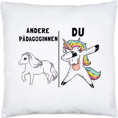 Produktbild von Andere Pädagoginnen Du Kissen Inkl. Füllung Pferd Einhorn Humor Lustig Unicorn Geschenk Apotheke