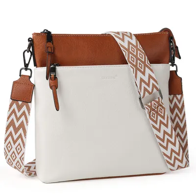 Produktbild von Umhängetasche damen Mittelgroß, Handtasche mit mehreren, Taschen mit Verstellbar Breitem Schultergurt Damen Tasche