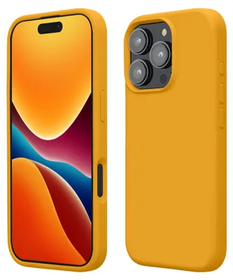 Produktbild von kwmobile Handyhülle für iPhone 16 Pro Hülle, für iPhone 16 Pro Case - Hülle Silikon - kabelloses Laden - Mango