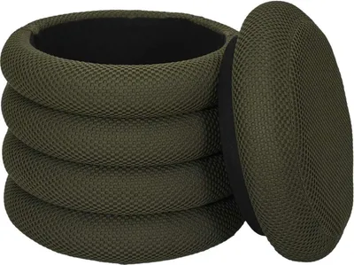Immagine prodotto di HowHomely | Pouf - 37x37x42cm - pouf verde - pouf in tessuto