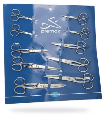 Immagine prodotto di Cartellina espositiva PREMAX con 10 forbici 10933 Cartoncino blu 32x34 cm