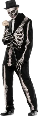Produktbild von Gentleman Skelett - Halloween Kostüm Herren Größe: M-L