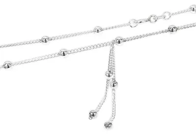 Produktbild von NKlaus 25cm Panzerkette-Fußkettchen, 925er Sterling Silber, 13 Kugeln